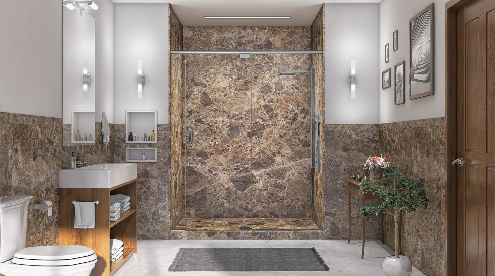Bathroom transformation showcasing Unique Shower Solutions