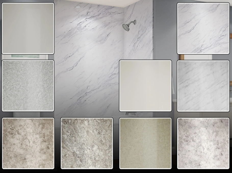Premium bathroom acrylic wall with tile-inspired design in Illinois